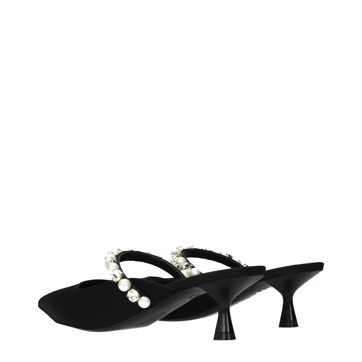 Stella McCartney Stella McCartney Black Satin Stiletto Heel Sandals