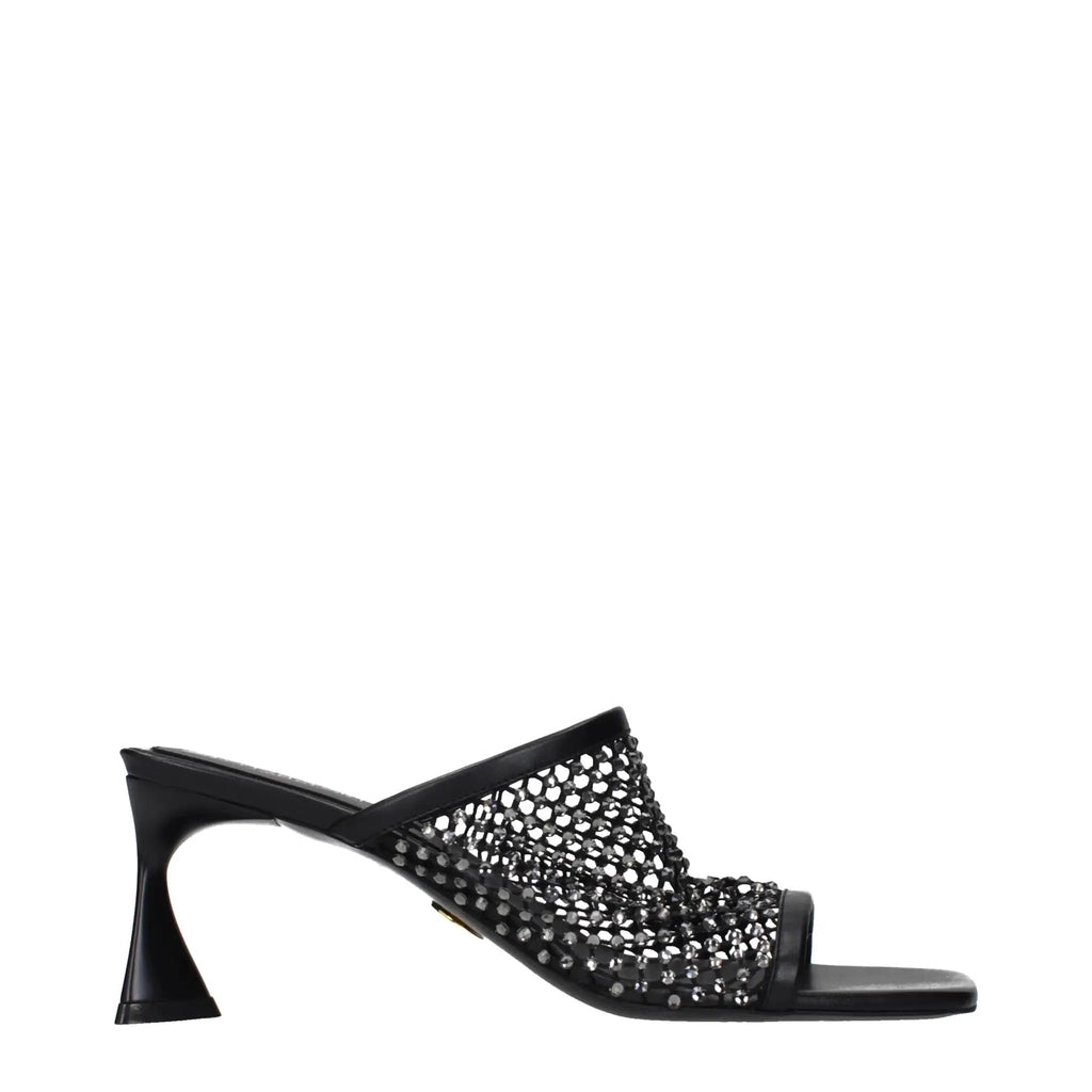 Stella McCartney Stella McCartney Black Leather Stiletto Heel Sandals