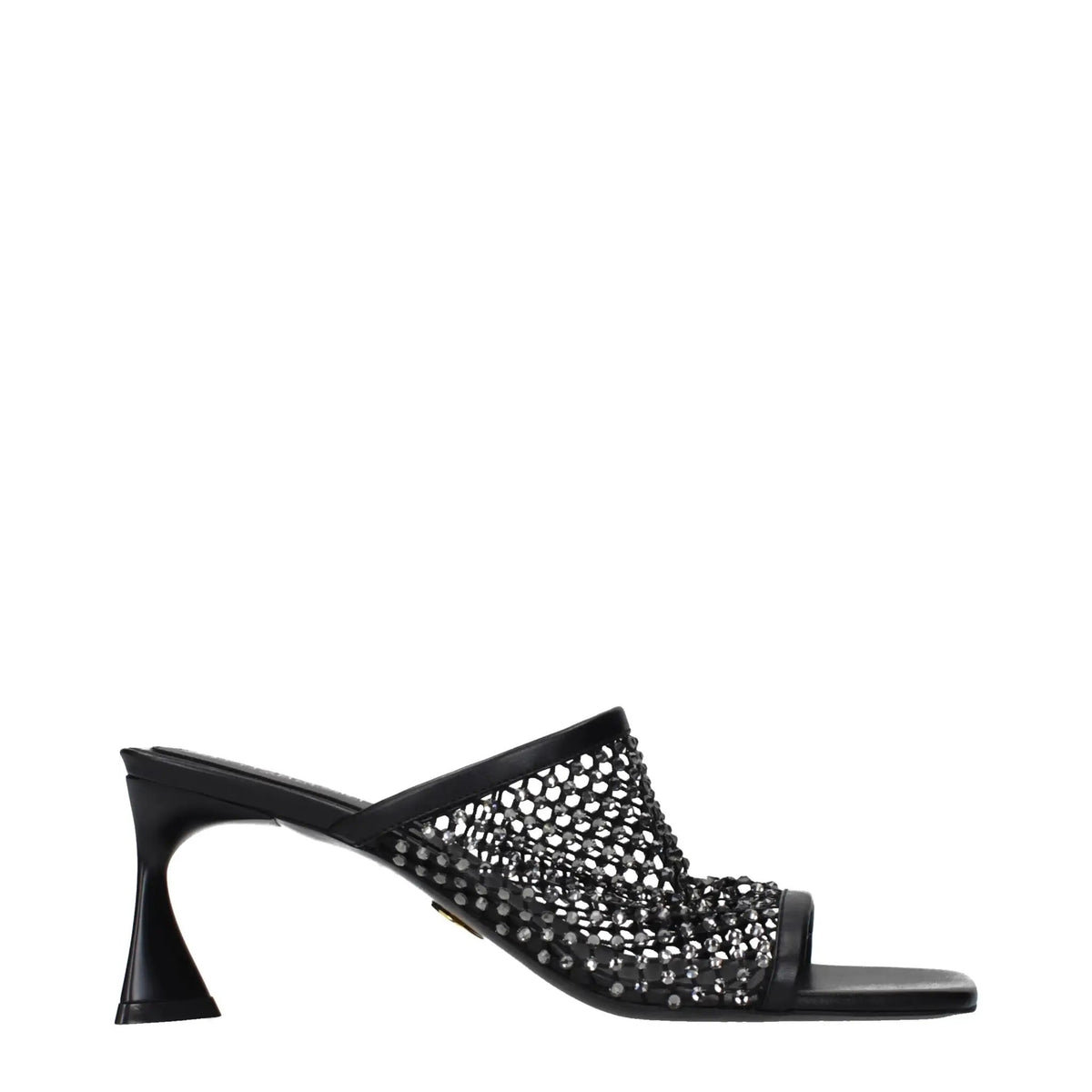 Stella McCartney Stella McCartney Black Leather Stiletto Heel Sandals