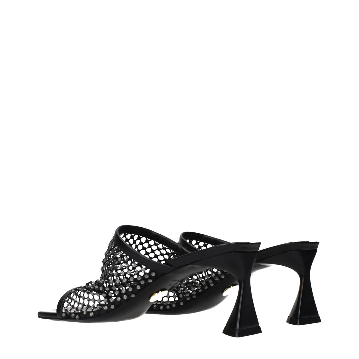 Stella McCartney Stella McCartney Black Leather Stiletto Heel Sandals