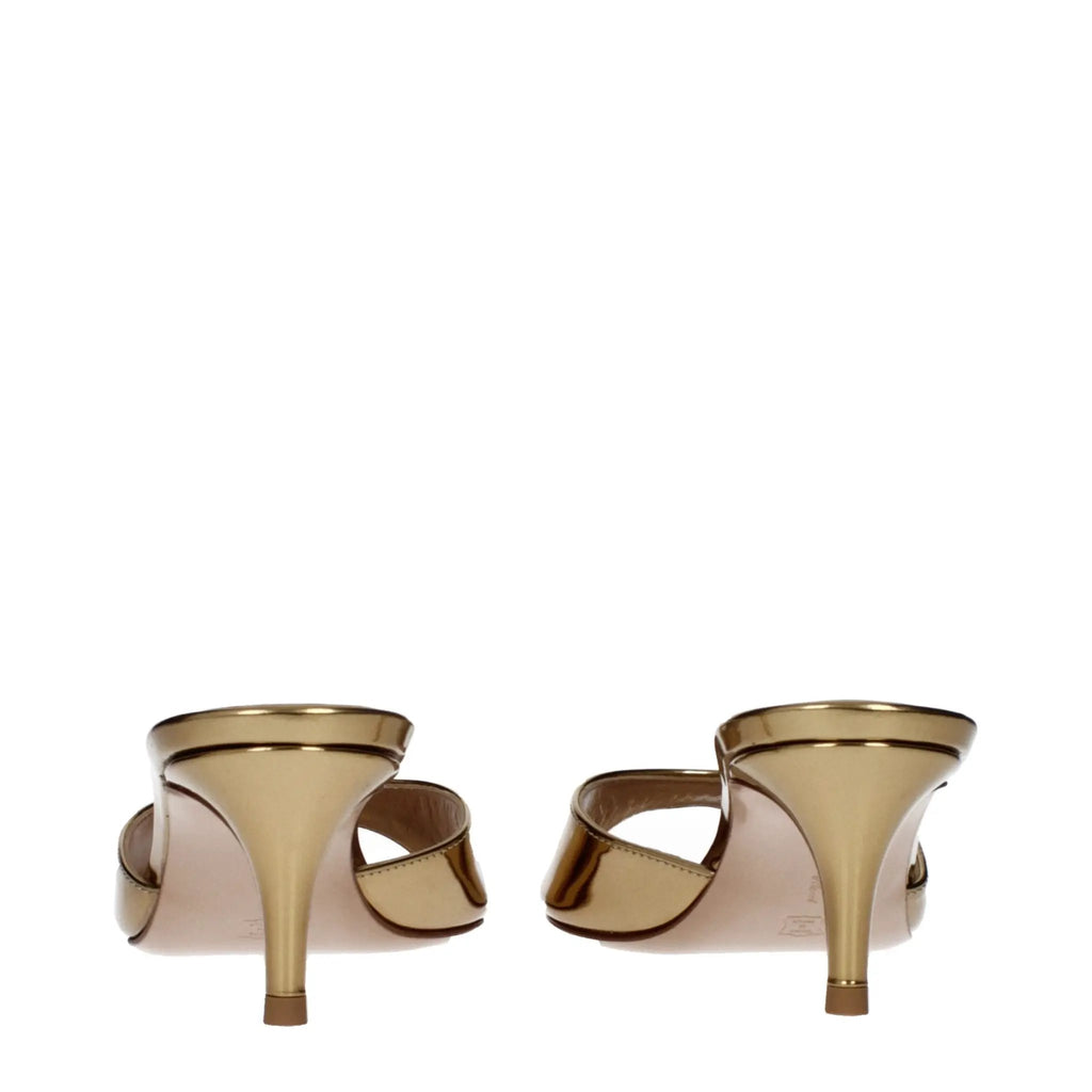 Gianvito Rossi Gianvito Rossi Gold Leather Platform Sandals