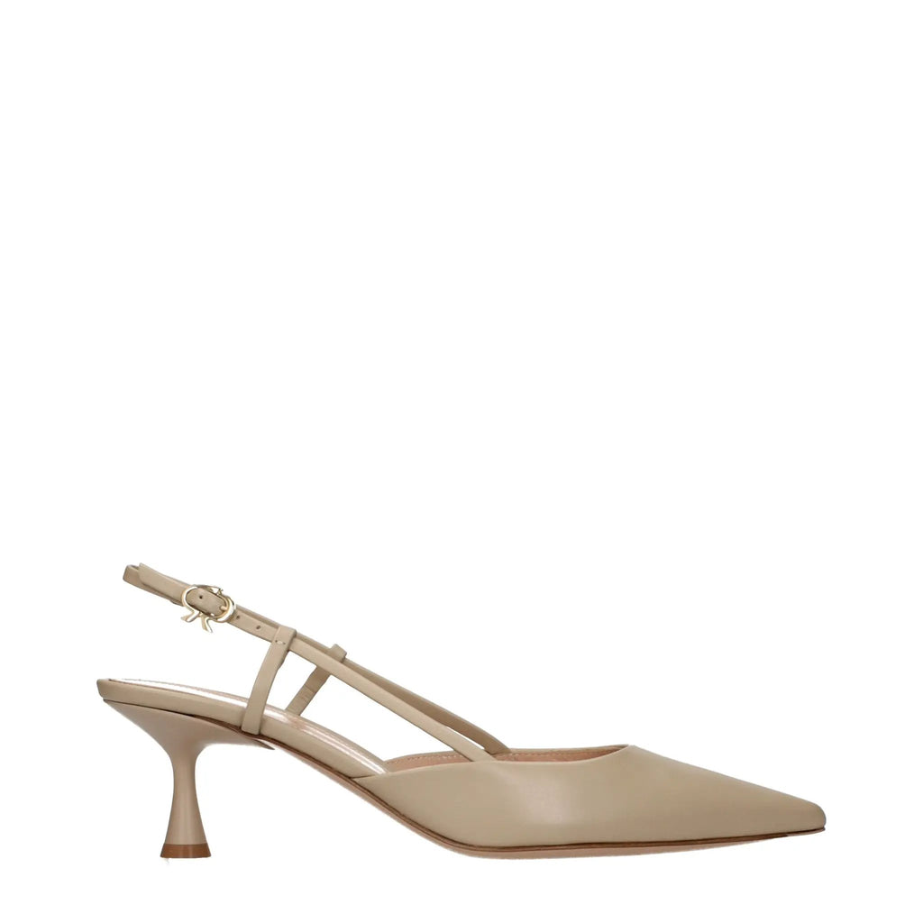 Gianvito Rossi Gianvito Rossi Beige Leather High Heel Pumps