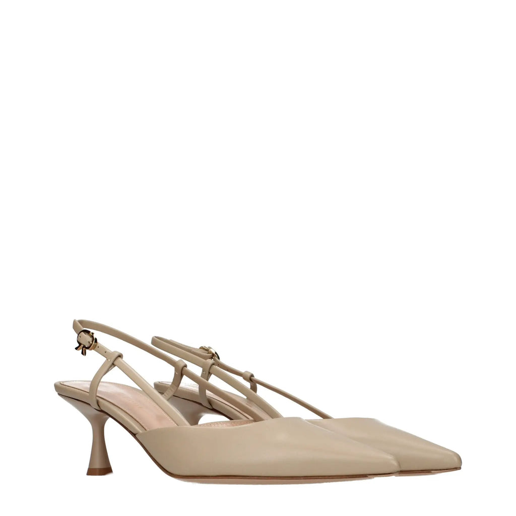 Gianvito Rossi Gianvito Rossi Beige Leather High Heel Pumps