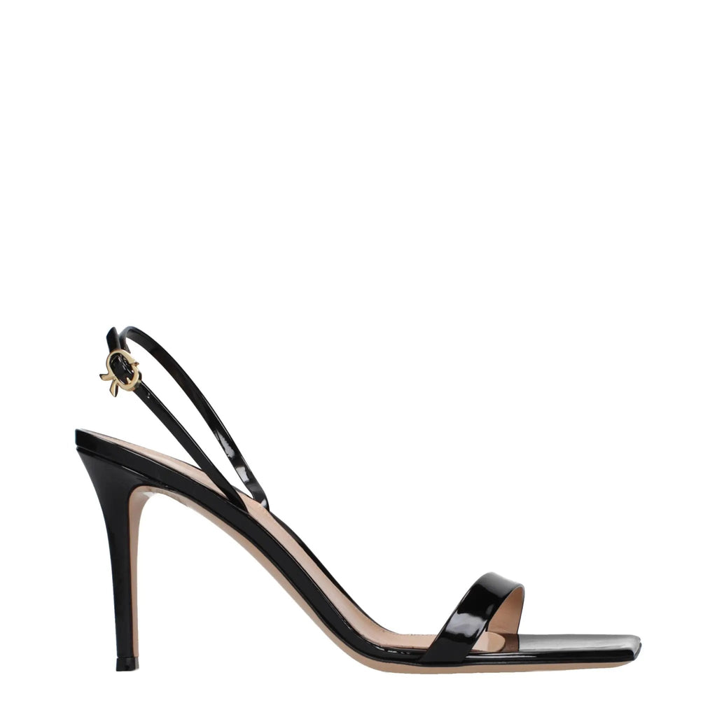 Gianvito Rossi Gianvito Rossi Black Leather Stiletto Heel Sandals