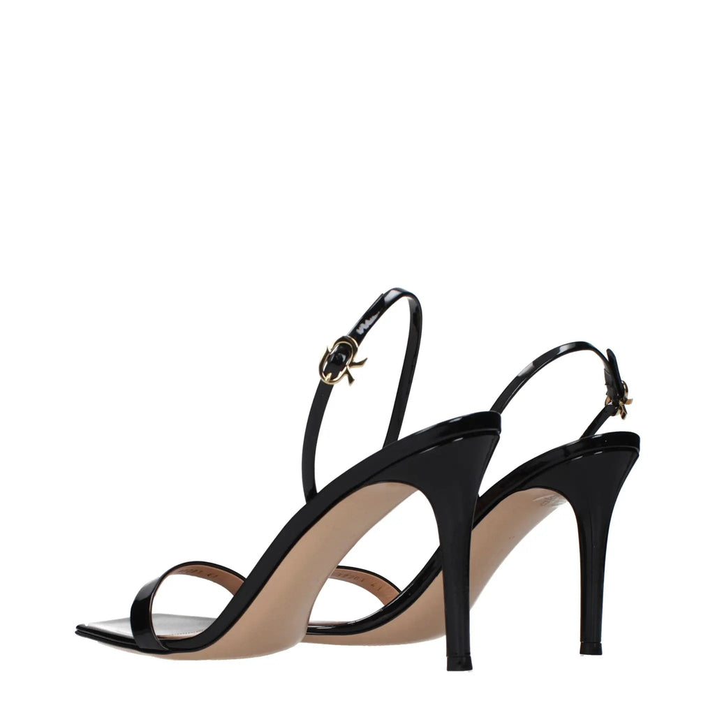 Gianvito Rossi Gianvito Rossi Black Leather Stiletto Heel Sandals