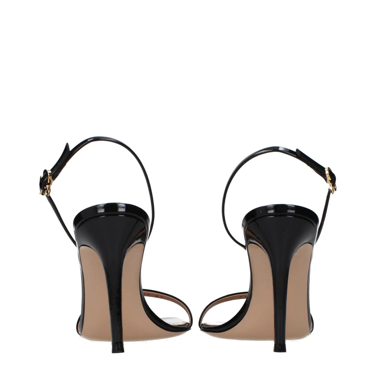 Gianvito Rossi Gianvito Rossi Black Leather Stiletto Heel Sandals