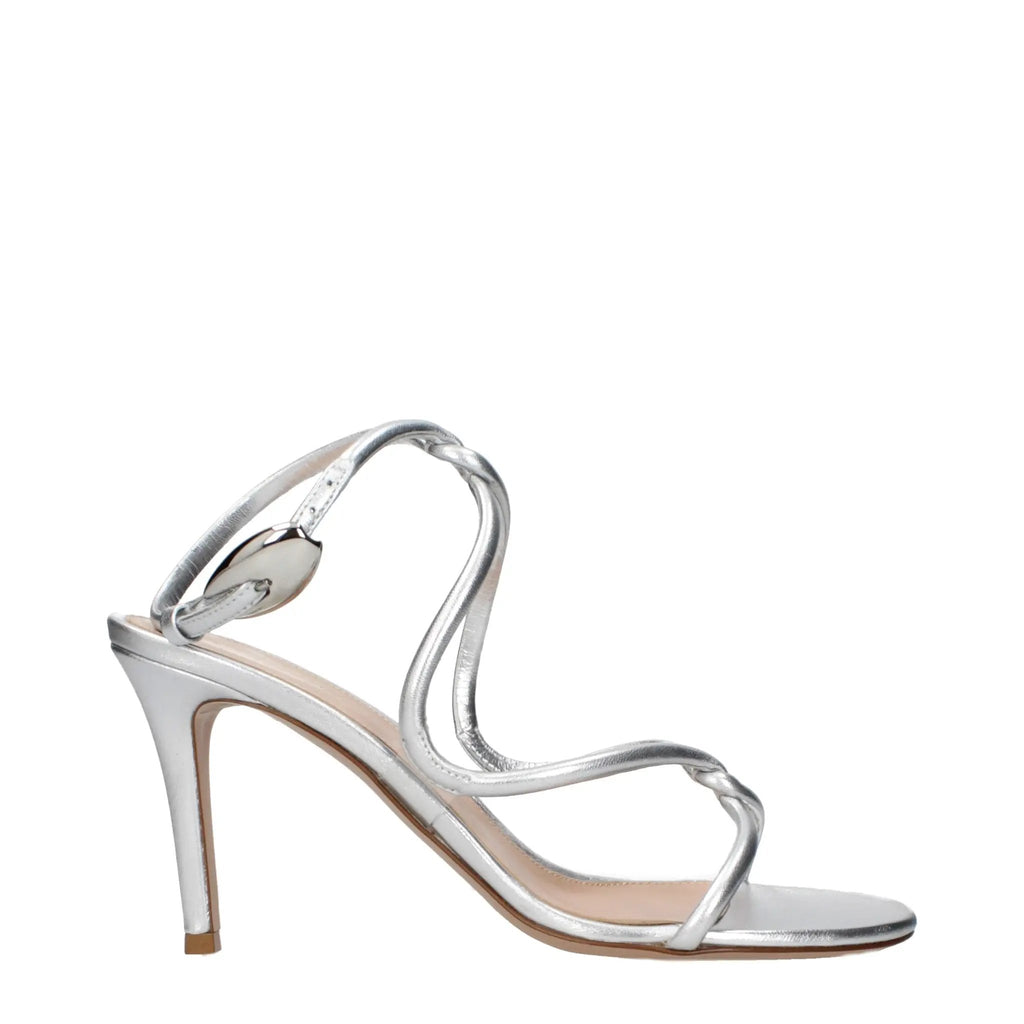Gianvito Rossi Gianvito Rossi Gray Leather Stiletto Heel Sandals