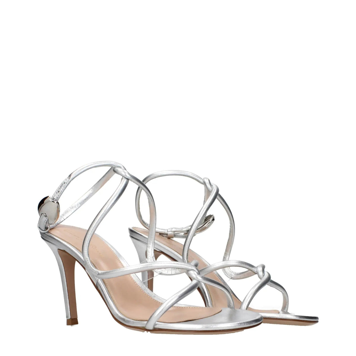 Gianvito Rossi Gianvito Rossi Gray Leather Stiletto Heel Sandals