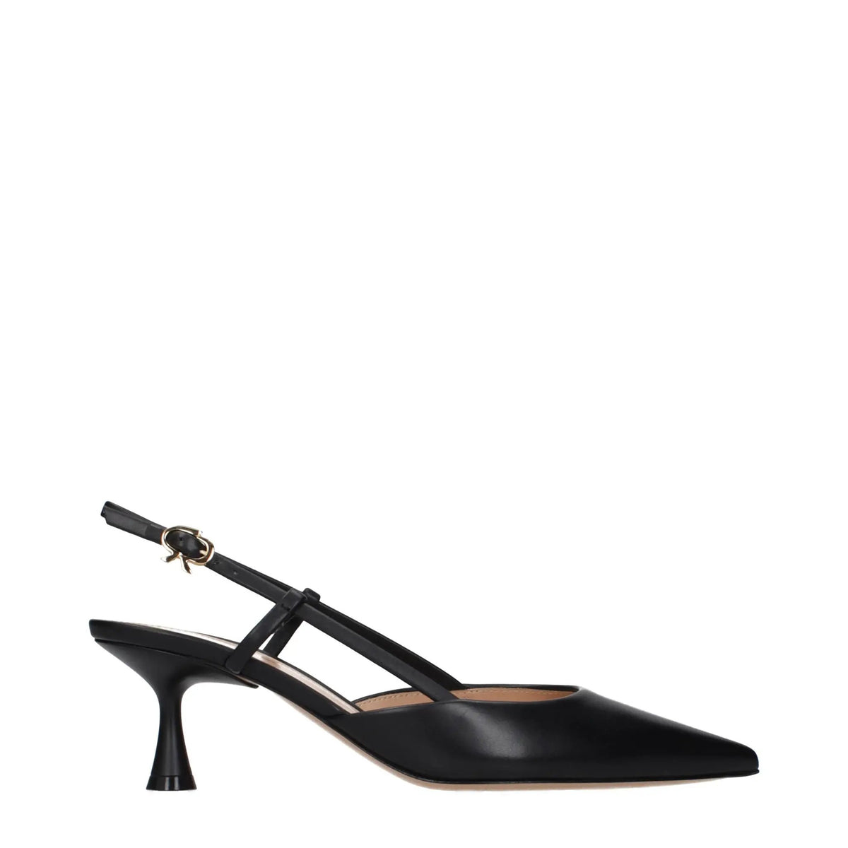 Gianvito Rossi Gianvito Rossi Black Leather Mid Heel Pumps
