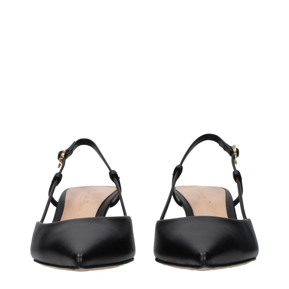 Gianvito Rossi Gianvito Rossi Black Leather Mid Heel Pumps