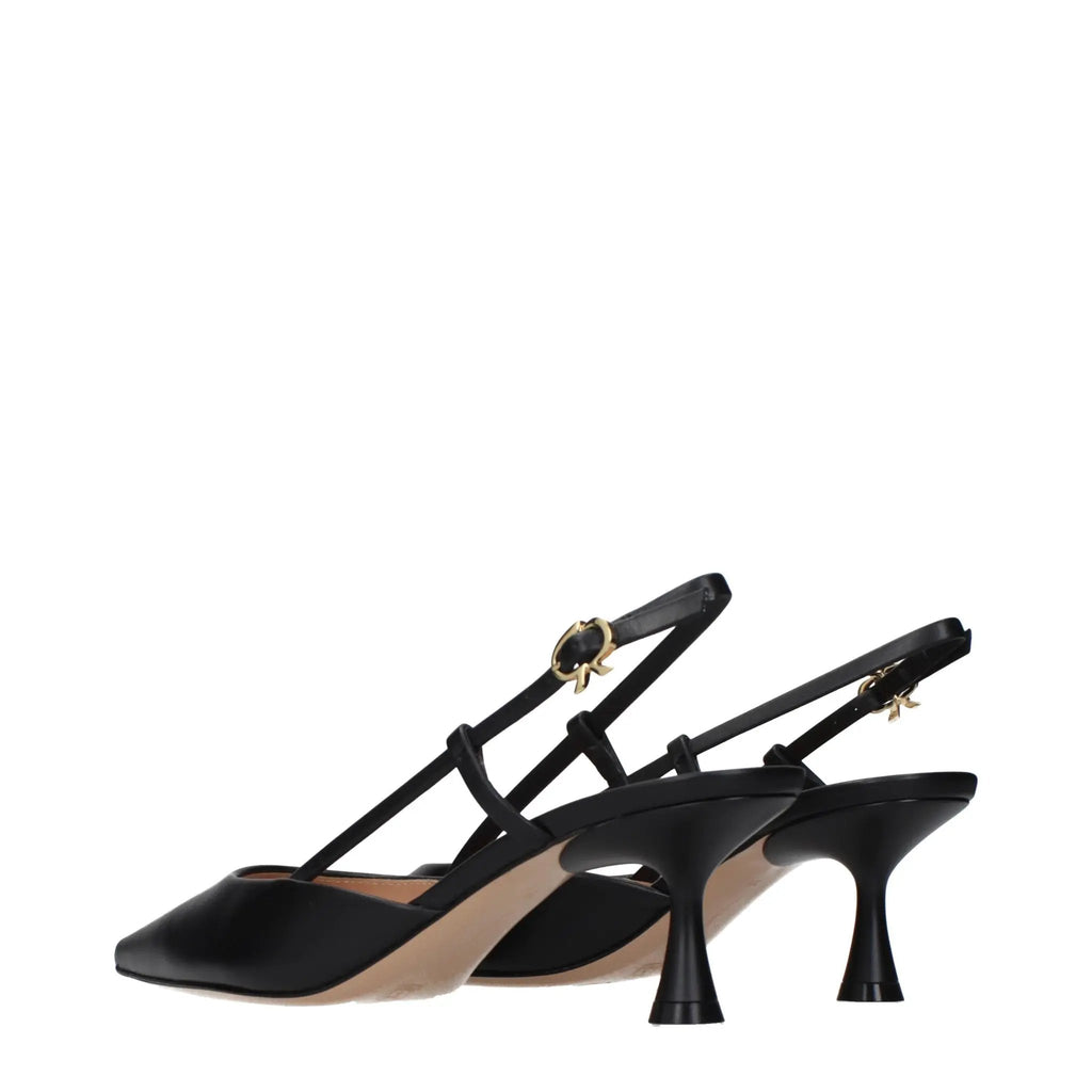 Gianvito Rossi Gianvito Rossi Black Leather Mid Heel Pumps