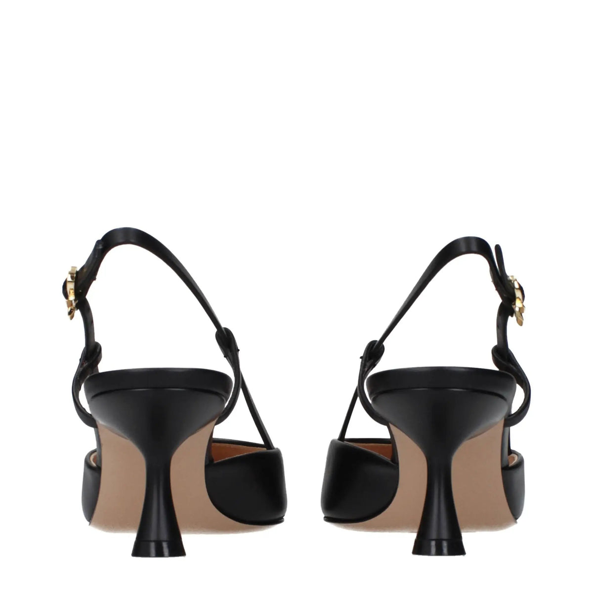 Gianvito Rossi Gianvito Rossi Black Leather Mid Heel Pumps