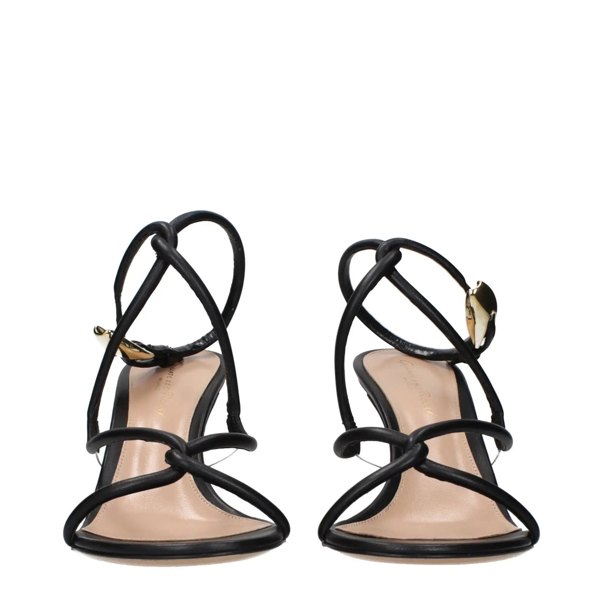 Gianvito Rossi Gianvito Rossi Black Leather Stiletto Heel Sandals