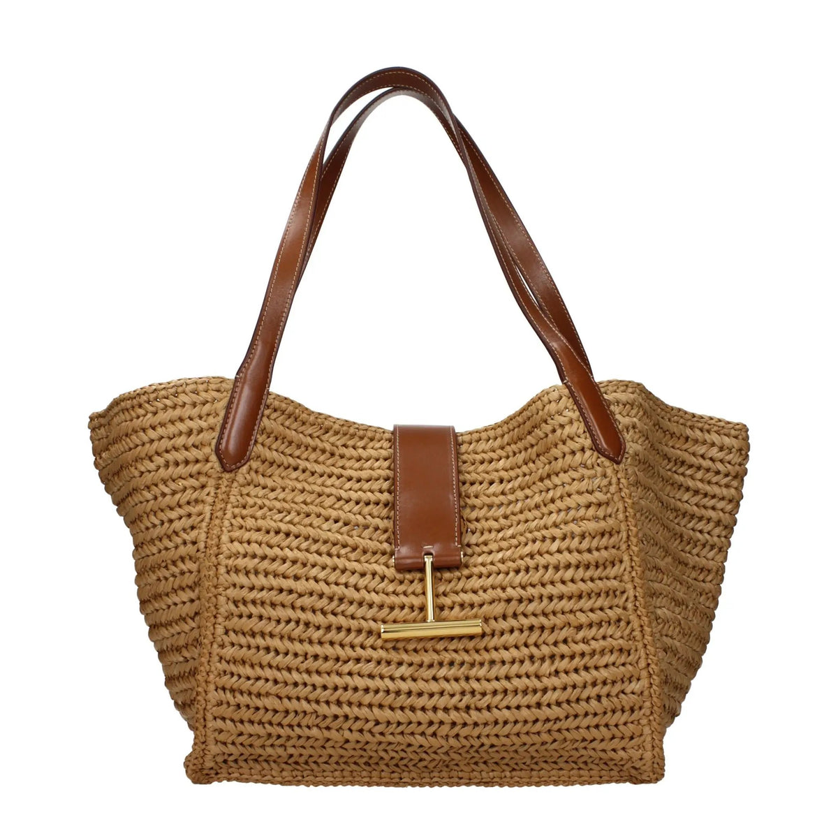 Tom Ford Tom Ford Beige Raffia Shoulder Bag