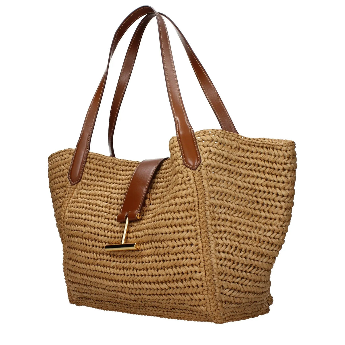 Tom Ford Tom Ford Beige Raffia Shoulder Bag