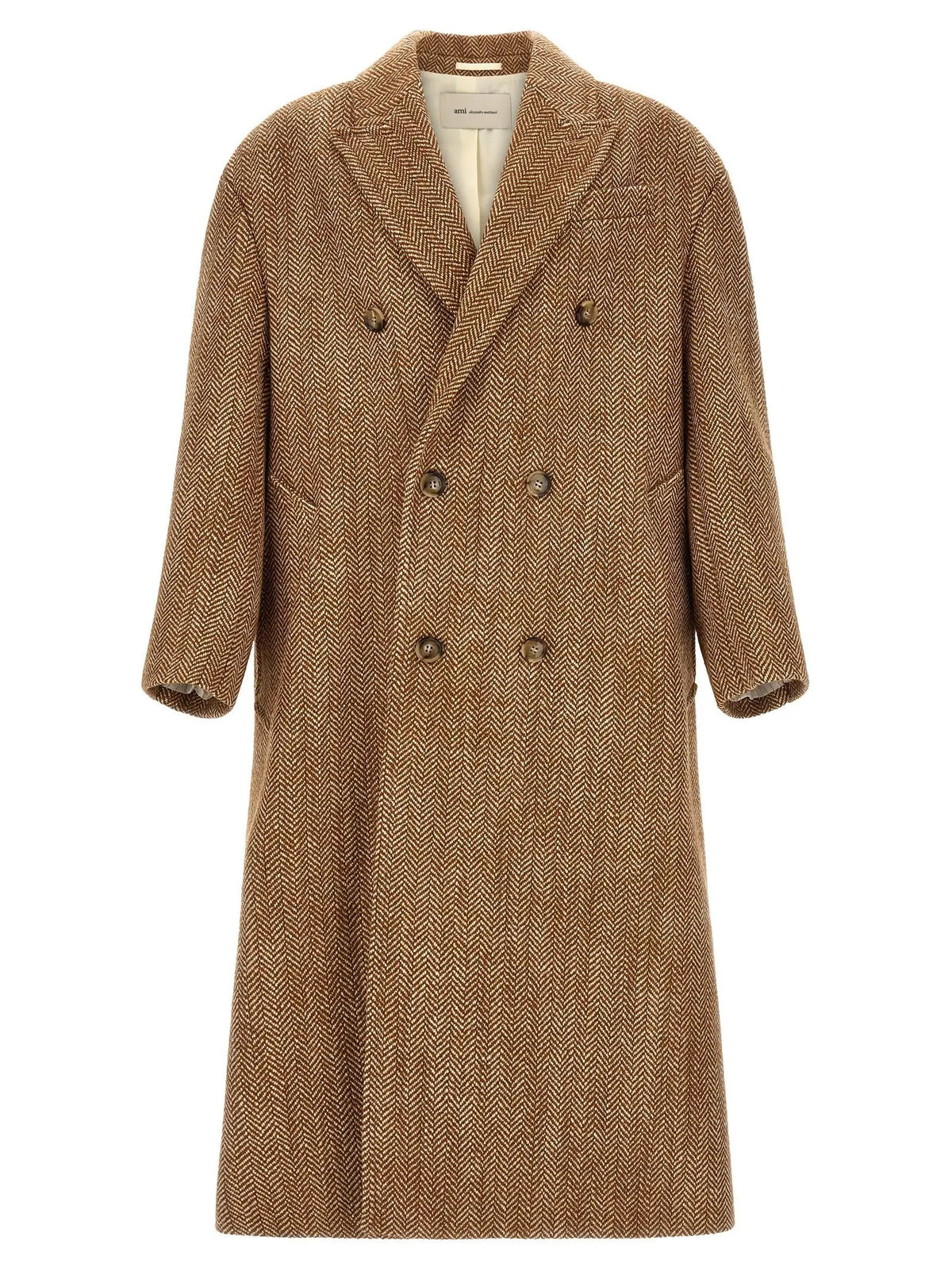 Ami Paris Ami Paris Brown Virgin Wool Coat
