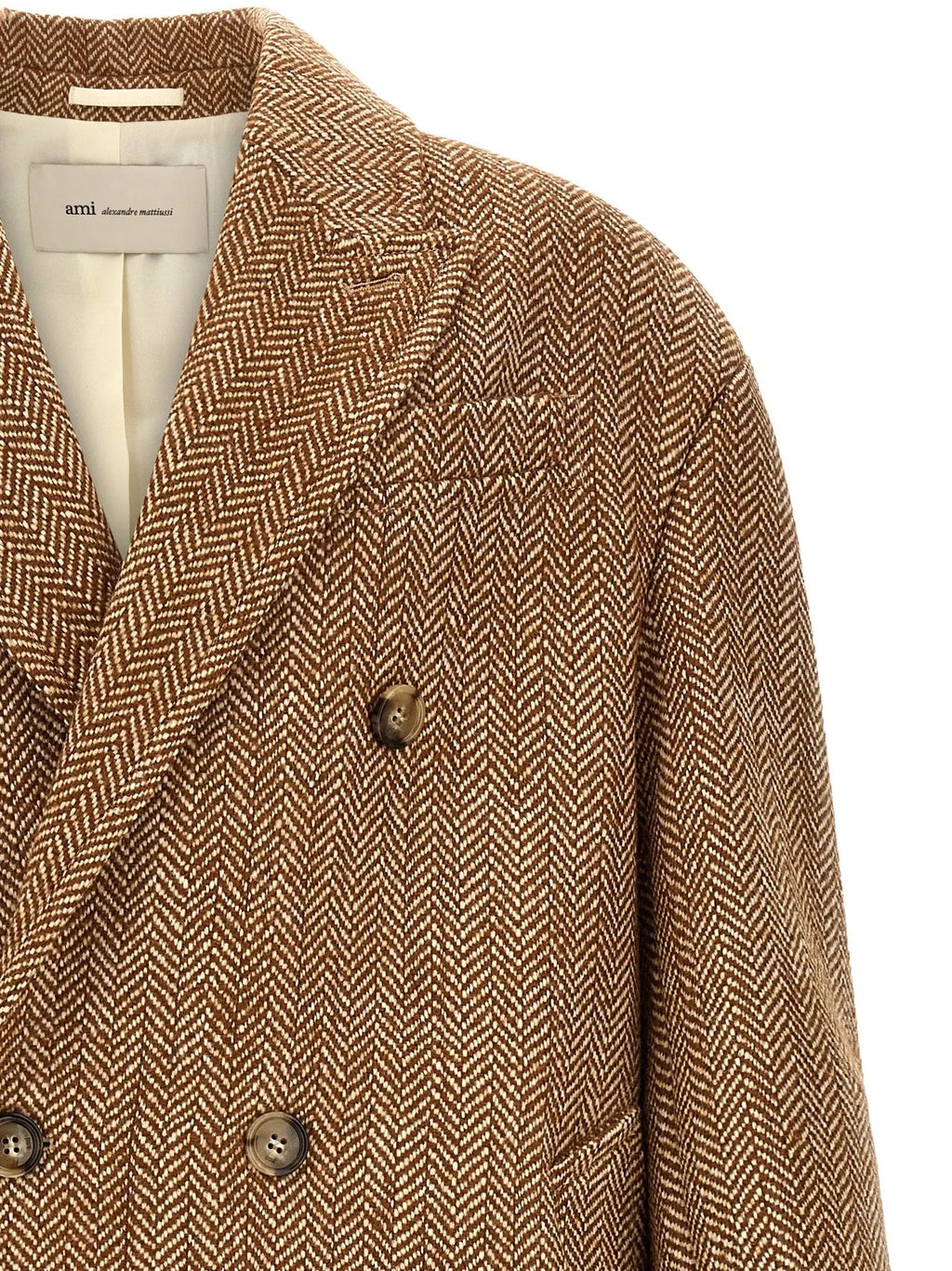 Ami Paris Ami Paris Brown Virgin Wool Coat