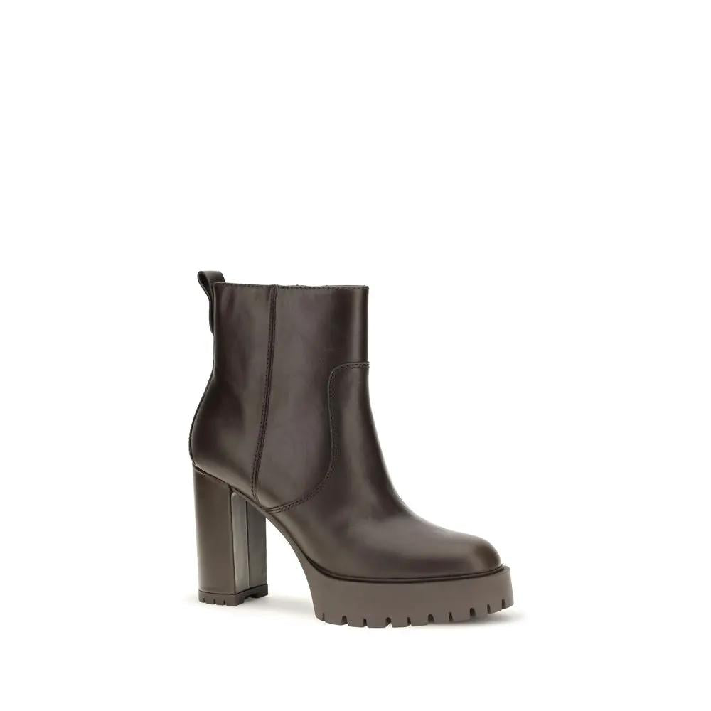 PINKO PINKO Brown Calf Leather Bos Taurus Ankle Boots