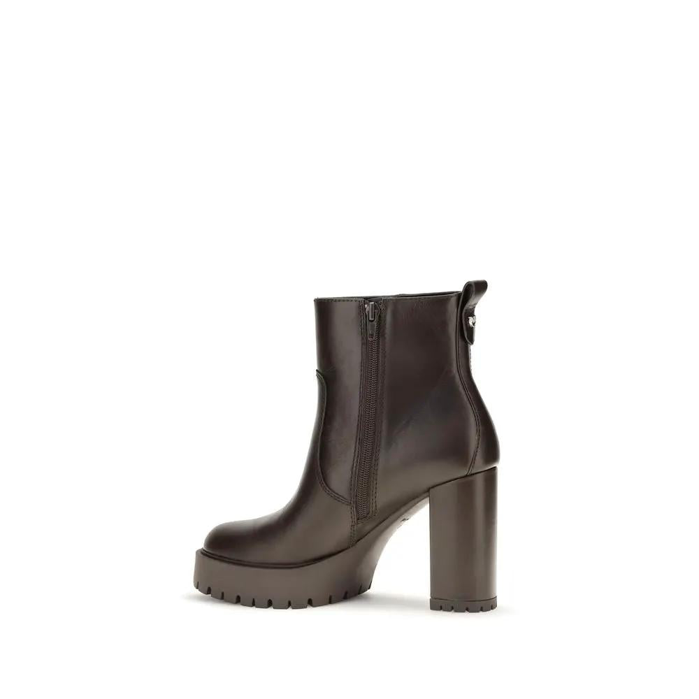 PINKO PINKO Brown Calf Leather Bos Taurus Ankle Boots