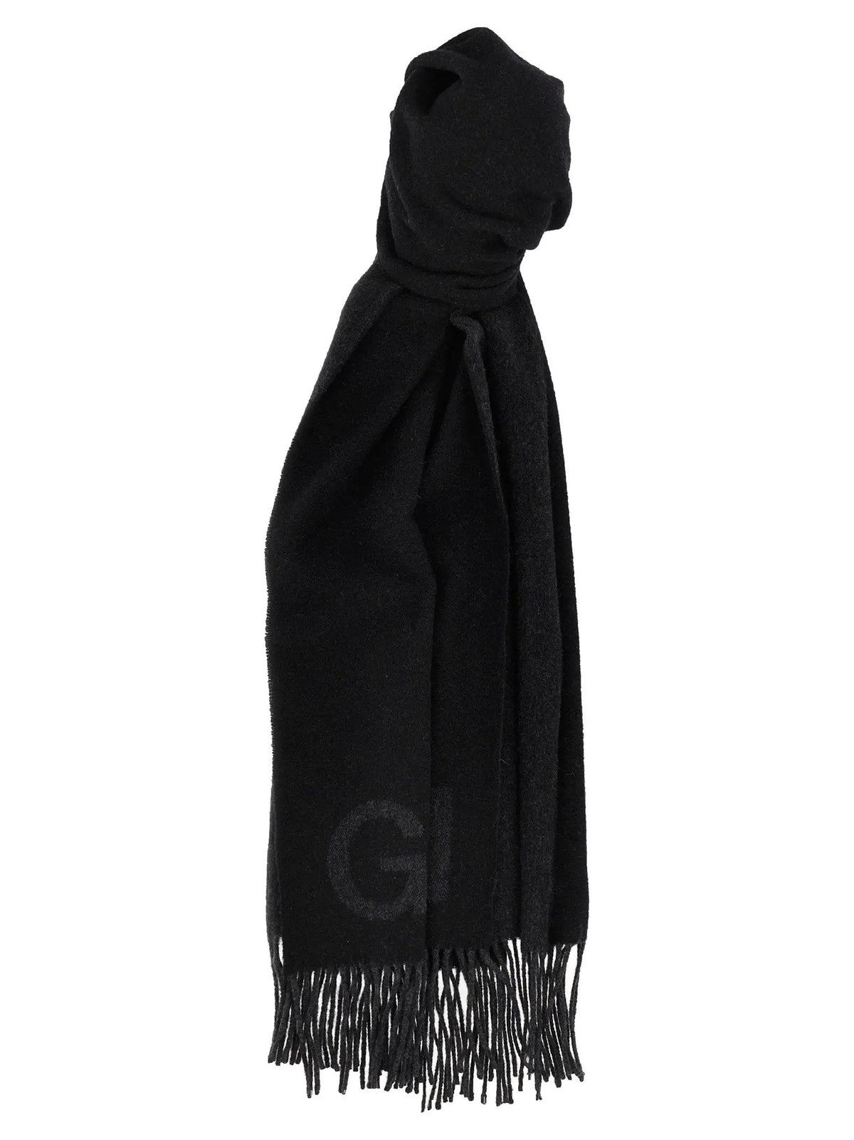 Ganni Black Wool Scarf