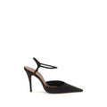 Amina Muaddi Amina Muaddi Black Satin High Heel Pumps