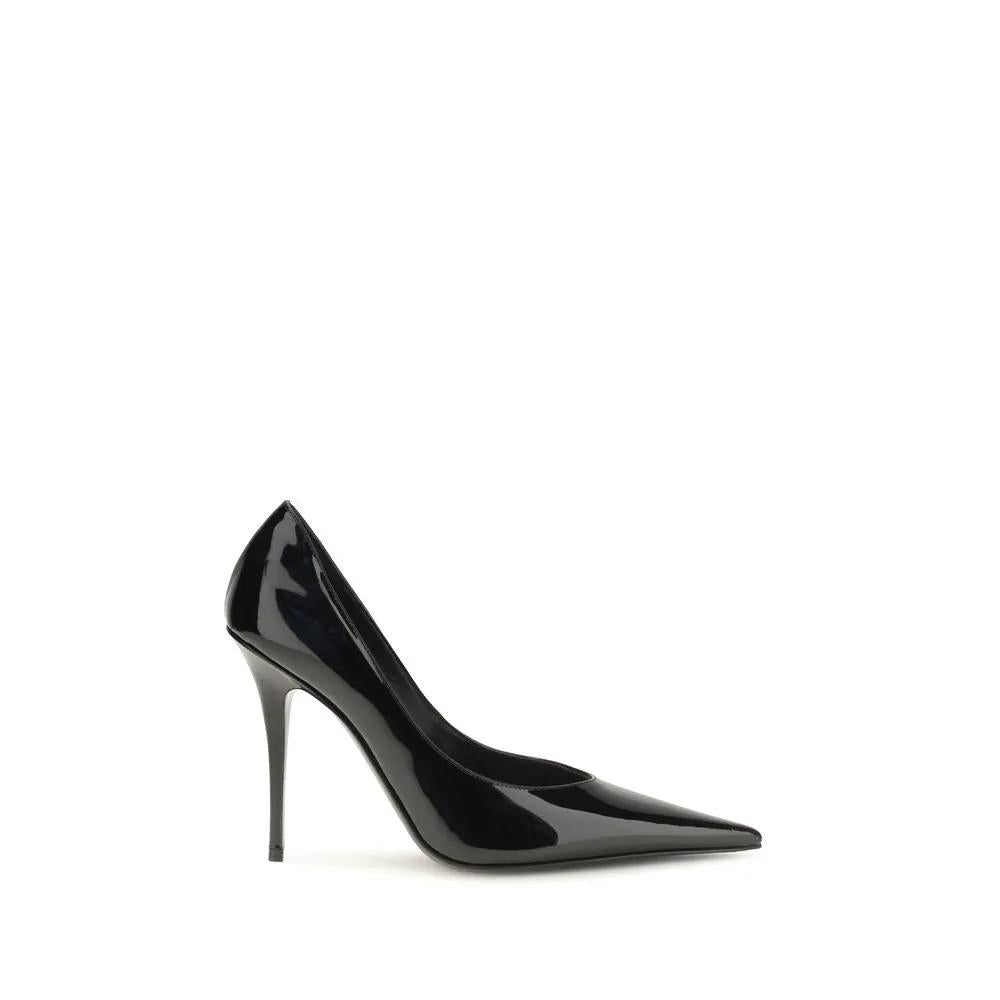 Amina Muaddi Amina Muaddi Black Calf Leather Bos Taurus High Heel Pumps