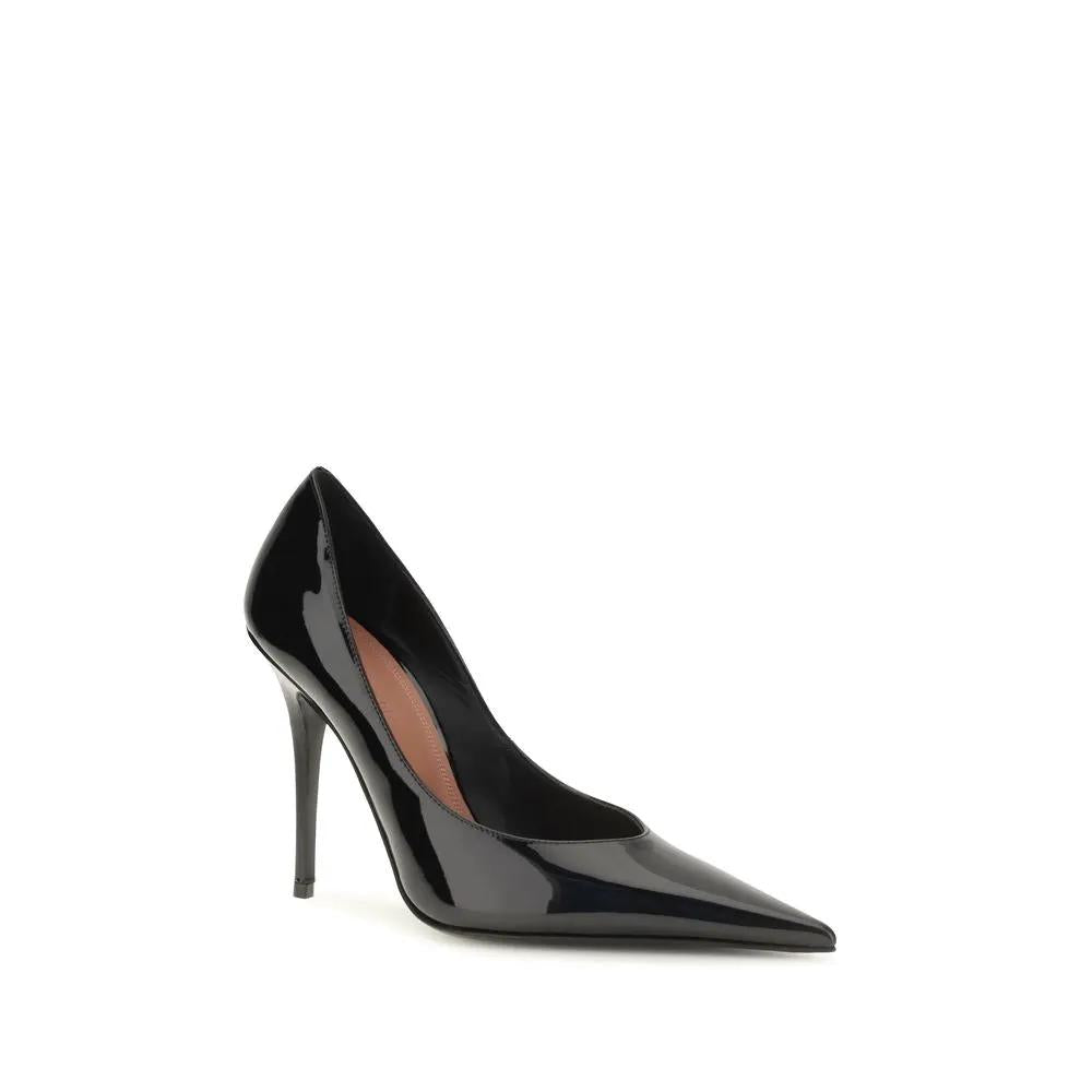 Amina Muaddi Amina Muaddi Black Calf Leather Bos Taurus High Heel Pumps