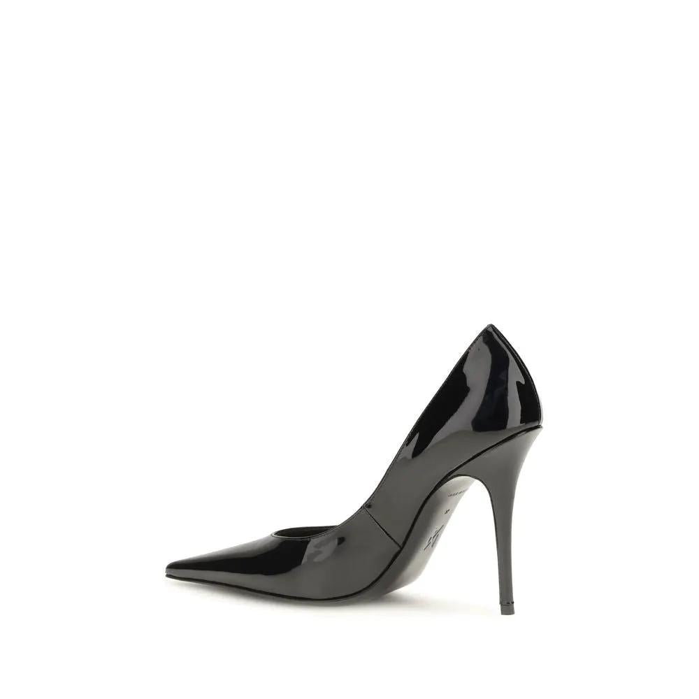 Amina Muaddi Amina Muaddi Black Calf Leather Bos Taurus High Heel Pumps