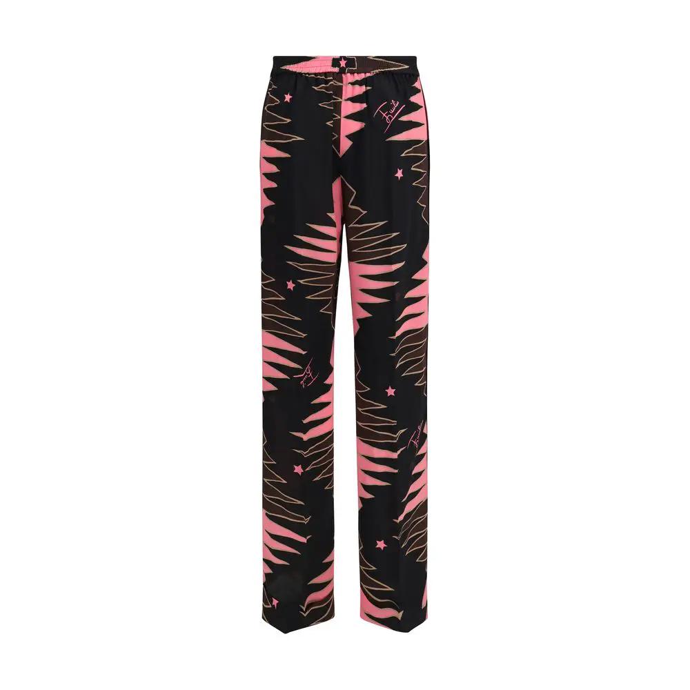 Emilio Pucci Multicolor Silk Casual Pants