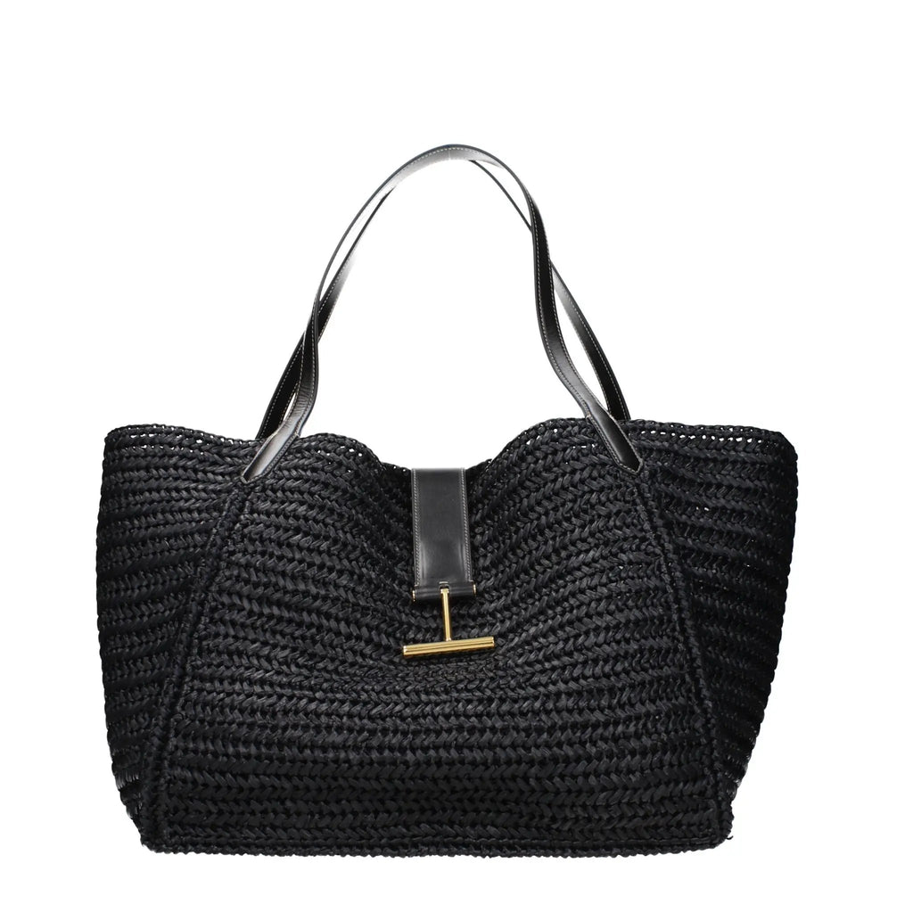Tom Ford Black Raffia Shoulder Bag