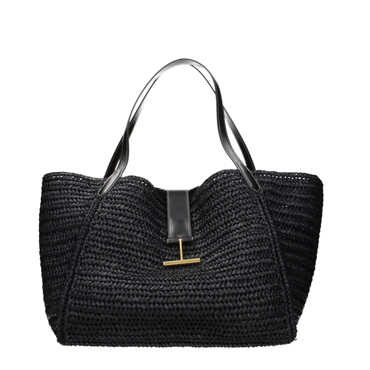 Tom Ford Black Raffia Shoulder Bag