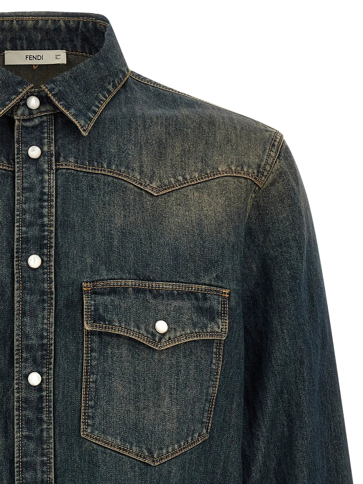 Fendi Fendi Blue Cotton Blouse