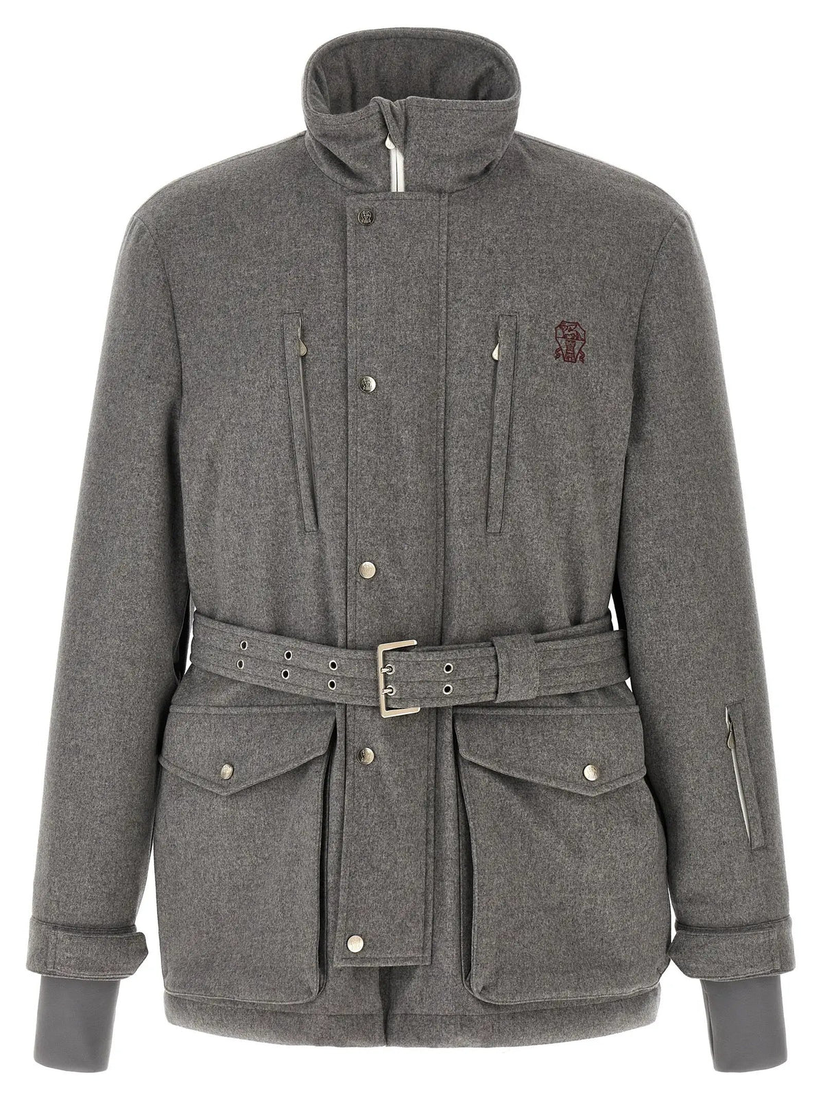 Brunello Cucinelli Brunello Cucinelli Gray Wool Full-Length Jacket