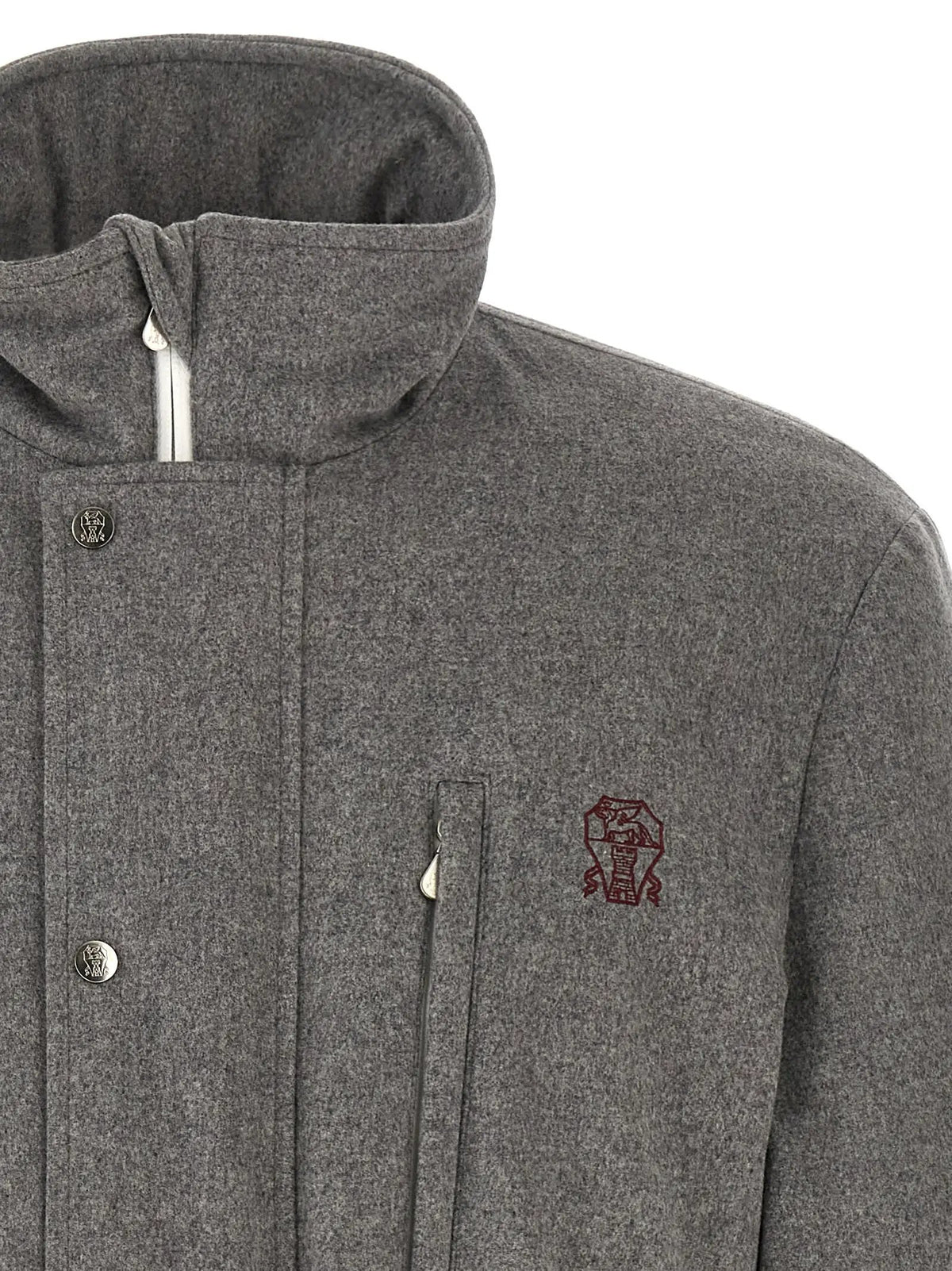 Brunello Cucinelli Brunello Cucinelli Gray Wool Full-Length Jacket
