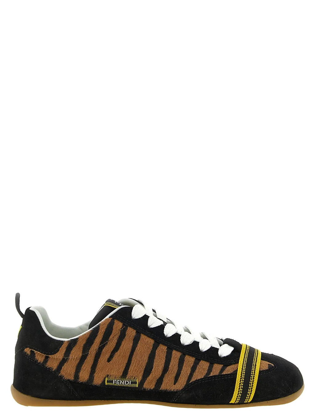 Fendi Fendi Brown Calfskin Athletic Sneakers