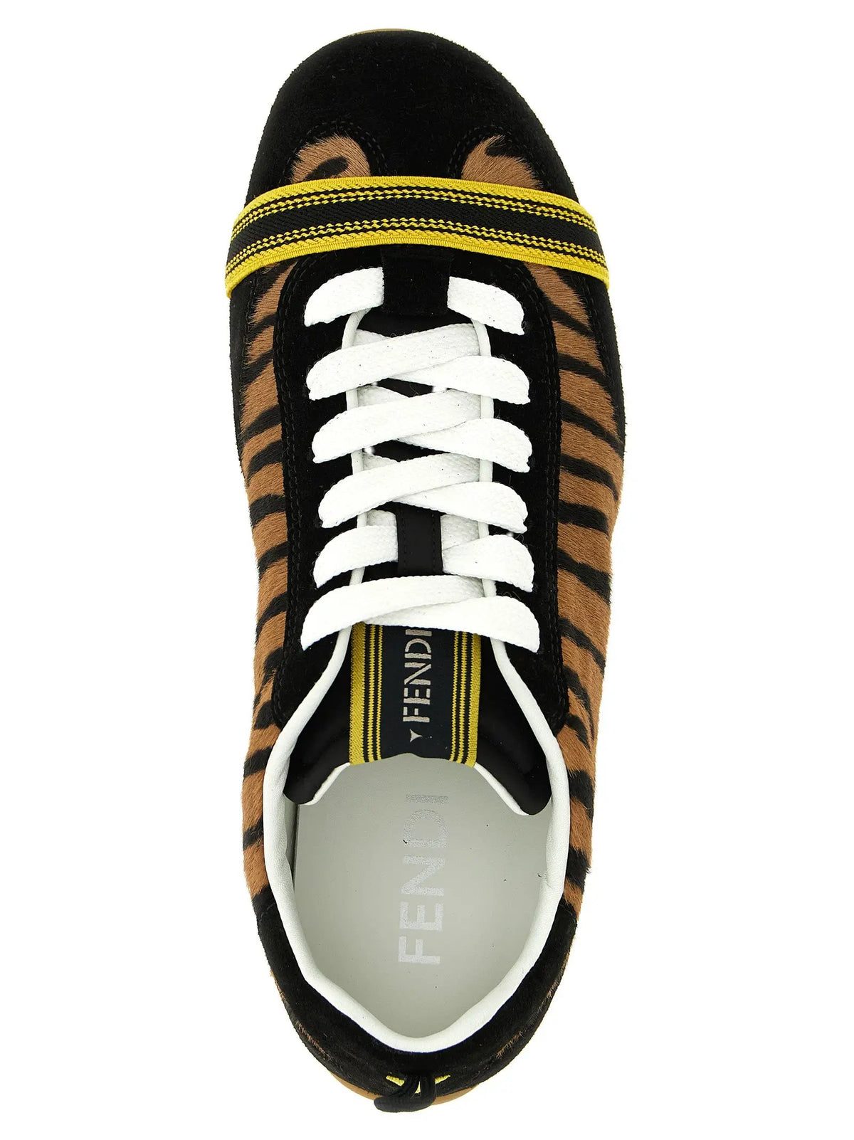 Fendi Fendi Brown Calfskin Athletic Sneakers