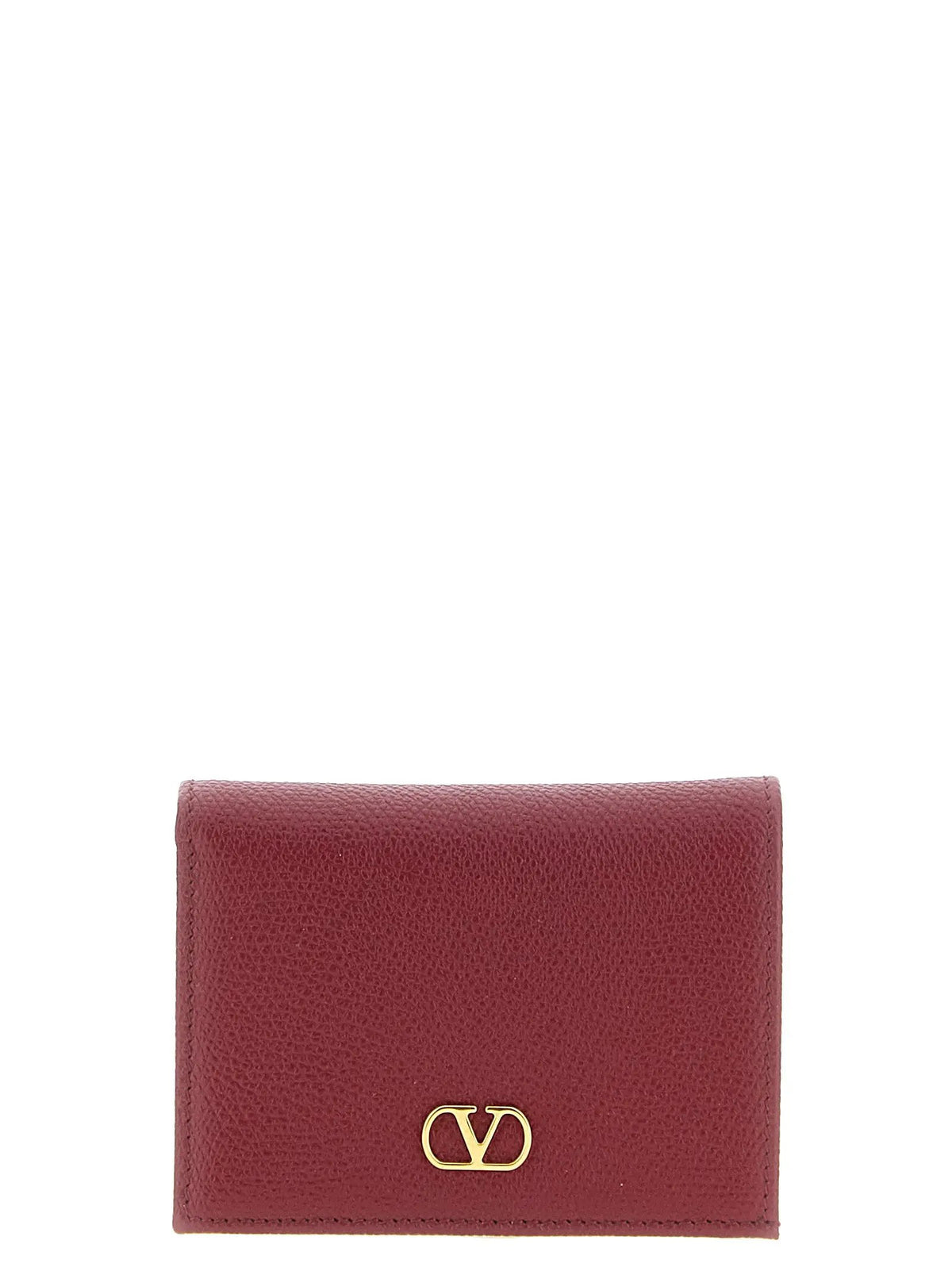 Valentino Garavani Valentino Garavani Bordeaux Calfskin Cardholder