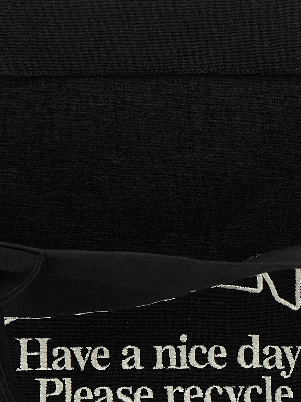 Ganni Ganni Black Recycled Cotton Tote Bag