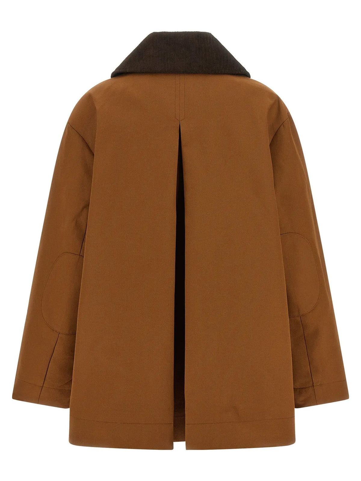 Ganni Ganni Brown Recycled Polyester Full-Length Jacket