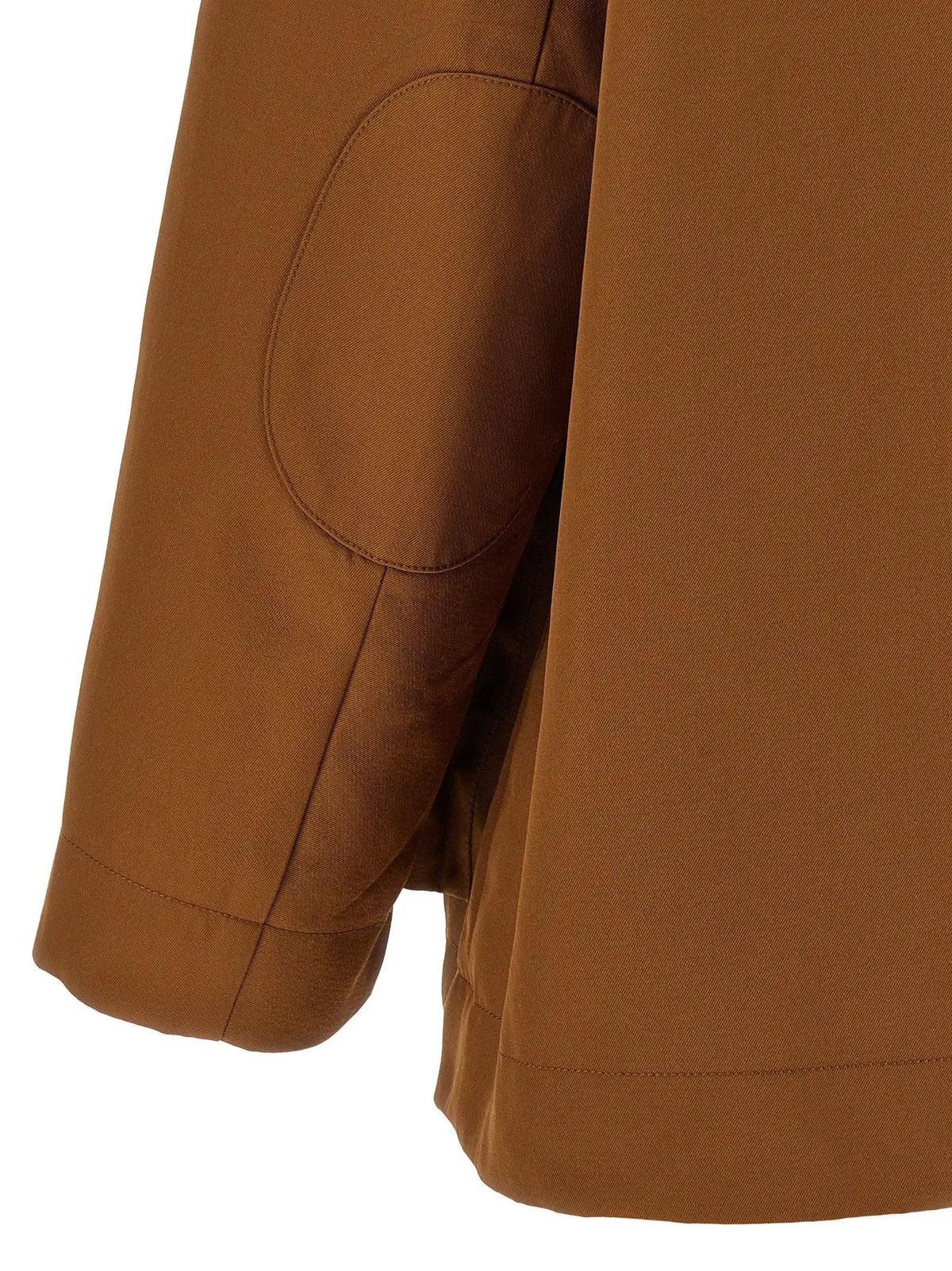 Ganni Ganni Brown Recycled Polyester Full-Length Jacket