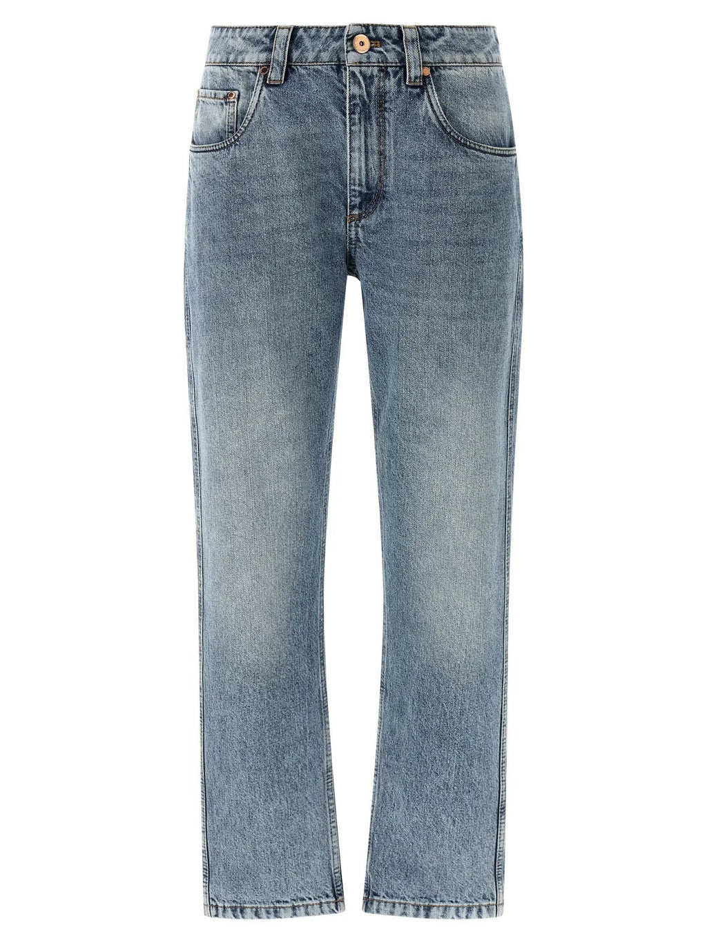 Brunello Cucinelli Brunello Cucinelli Blue Cotton Straight-Leg Jeans