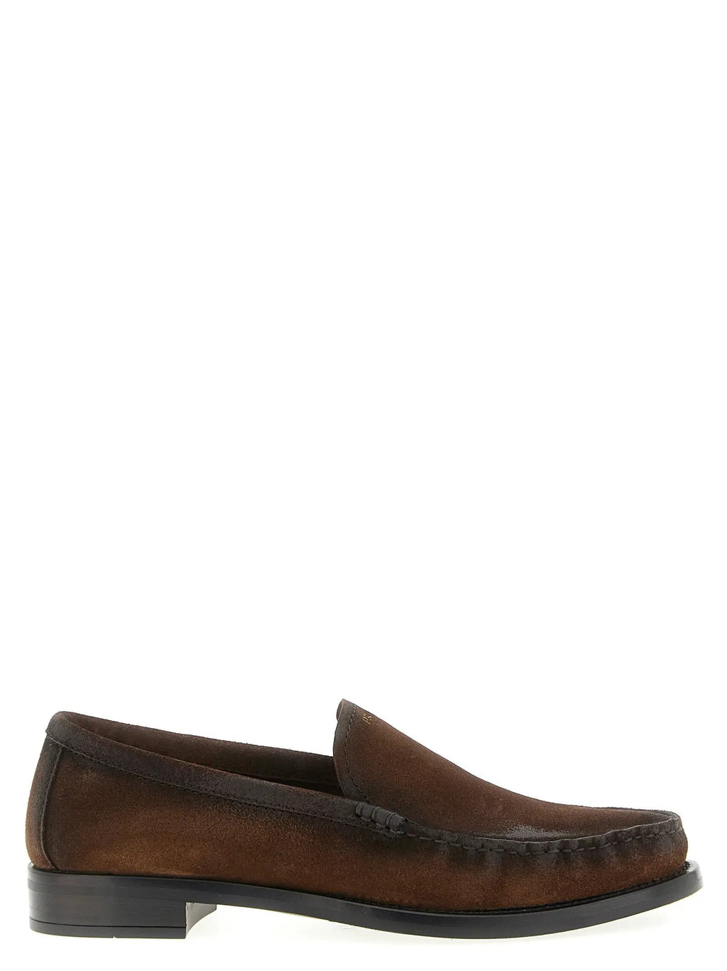 Prada Prada Brown Calfskin Slip-On Loafers
