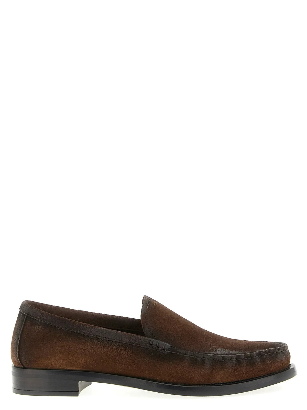 Prada Prada Brown Calfskin Slip-On Loafers