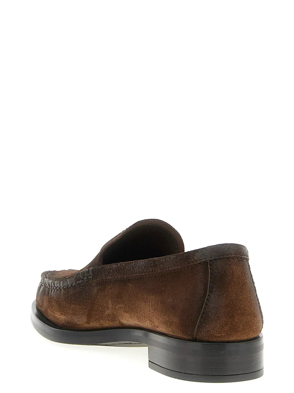 Prada Prada Brown Calfskin Slip-On Loafers