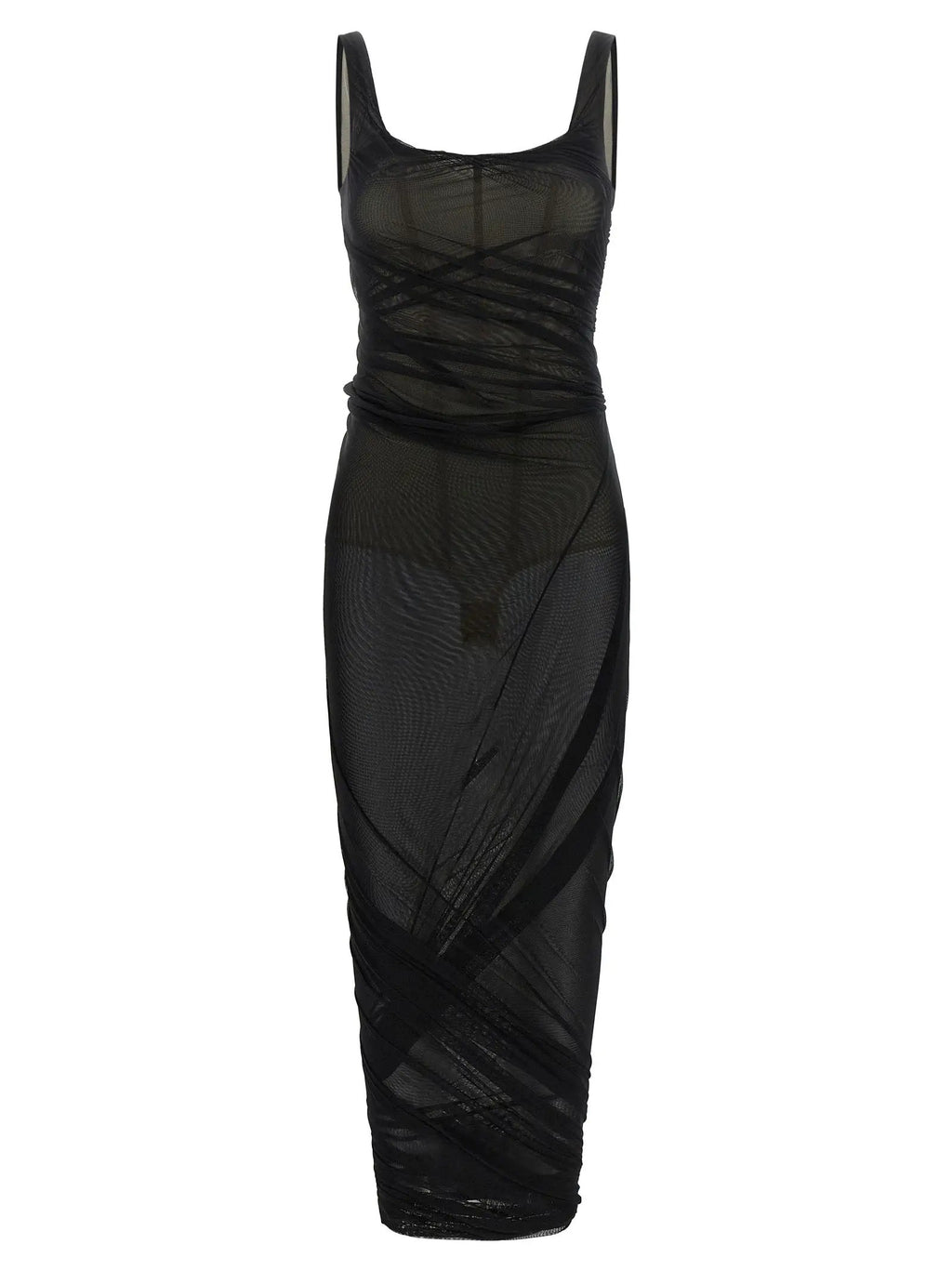 The Attico The Attico Black Polyamide Midi Dress