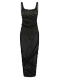 The Attico The Attico Black Polyamide Midi Dress