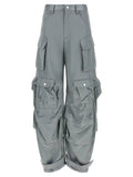 The Attico The Attico Gray Viscose Cargo Pants