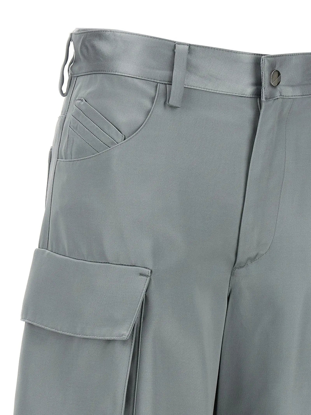 The Attico The Attico Gray Viscose Cargo Pants