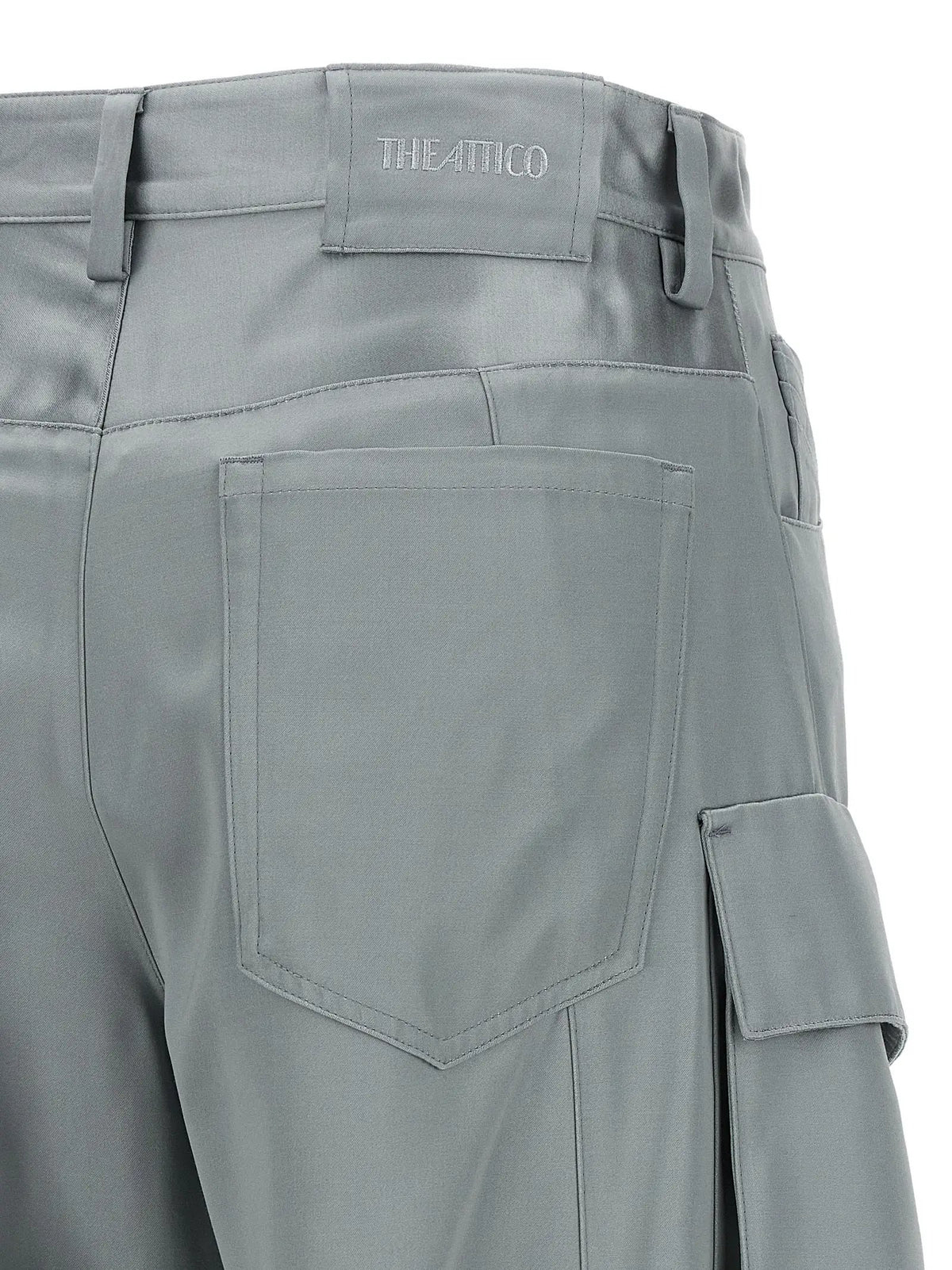 The Attico The Attico Gray Viscose Cargo Pants