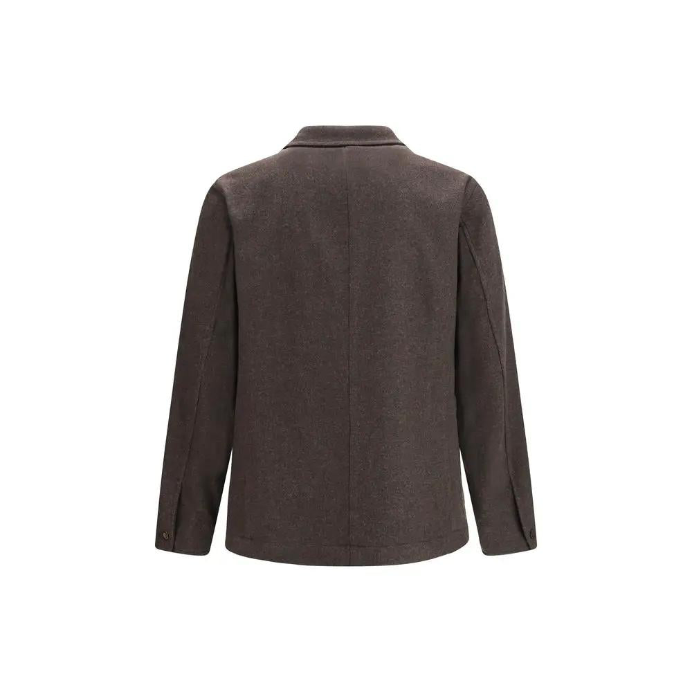 Finamore Brown Wool Oves Aries Full-Length Jacket